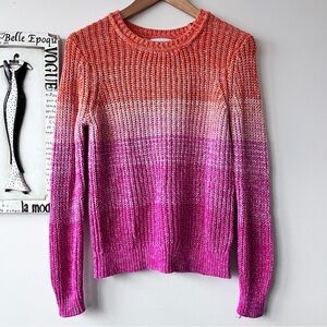 Women’s Calvin Klein Marled Pink Ombre Knit Pullover Cabincore Sweater Size XS